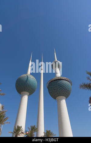 Kuwait Towers, simbolo iconico del Kuwait Foto Stock