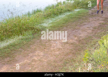 Giovani atleti in funzione cross country Foto Stock