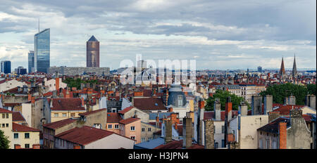 Lione (Francia) ad alta definizione scenic panorama Foto Stock