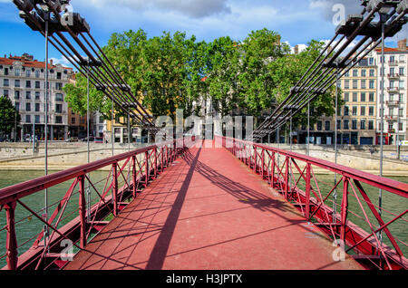 Lione (Francia) Passerelle Saint-Vincent sul fiume Saone Foto Stock