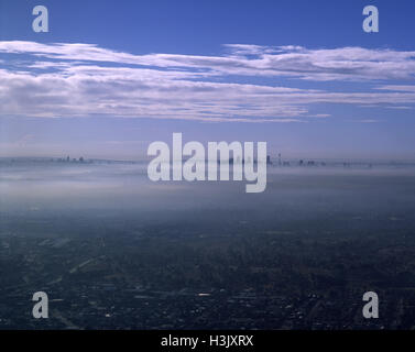 Lo smog avvolgente di Sydney. Foto Stock