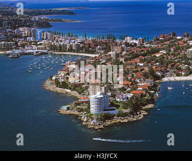 Punto di Manly con Manly Cove sulla sinistra, Foto Stock