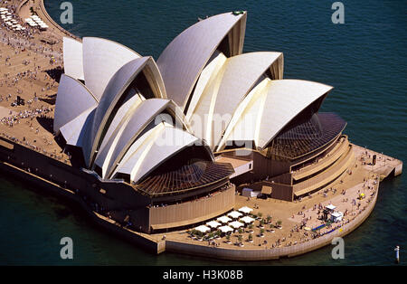 La Sydney Opera House e dall'aria. Foto Stock