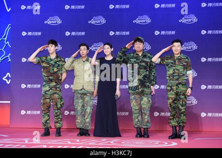 Seul in Corea. 09oct, 2016. Cha Seung Ha vinto, Seo Hyn Jin, Hoya, Hye-ri, Eric, Hye su Kim, Lee JE Hoon, Yim Si Wan e Nam Joo Hyuk ecc frequentare tvN decimo anniversario cerimonia tenutasi a Seul in Corea su 09 Ottobre, 2016.(Cina e Corea diritti) © TopPhoto/Alamy Live News Foto Stock