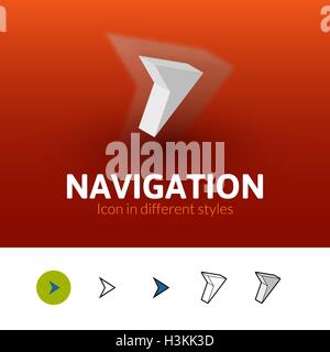 Icona Navigazione in stile differente Illustrazione Vettoriale