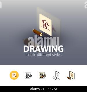 Icona di disegno in stile differente Illustrazione Vettoriale