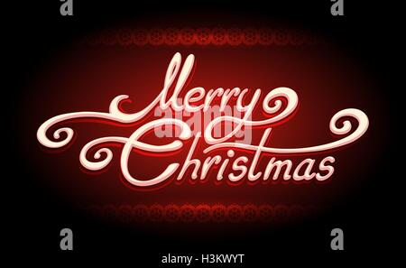 Buon Natale scritte a mano i caratteri della scheda Messaggi di saluto. Illustrazione Vettoriale. Illustrazione Vettoriale