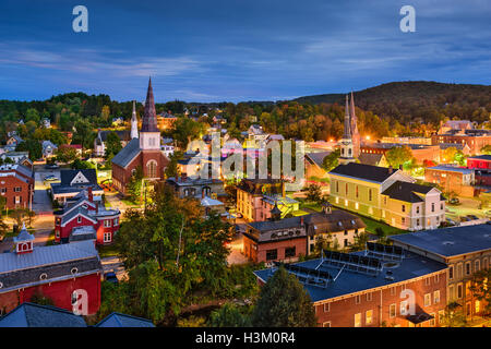 Montpelier, Vermont, USA lo skyline della città al crepuscolo. Foto Stock
