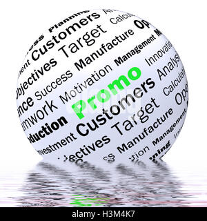 Sfera Promo Definizione Visualizza la riduzione di prezzi e di disco speciale Foto Stock