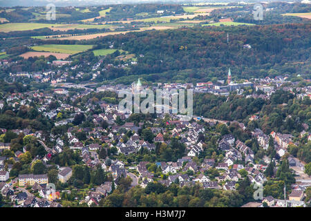 Veduta aerea della città distretto Werden, a Essen, Germania Foto Stock