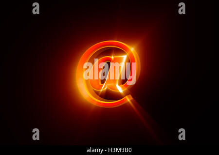 Creazione di un messaggio di posta elettronica (@ - simbolo). Disponibili in alta risoluzione e di diverse dimensioni per adattarsi alle esigenze del vostro progetto. 3D render. Foto Stock