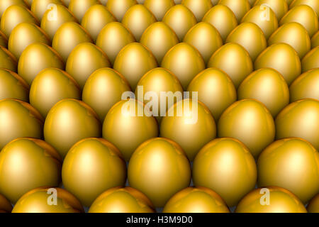 Uova d'oro. Illustrazione concettuale. Disponibili in alta risoluzione e di varie dimensioni. 3D illustrazione Foto Stock