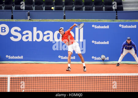 Barcellona - Apr 20: Albert Ramos Vinolas (spagnolo giocatore di tennis) svolge in ATP Open di Barcellona. Foto Stock