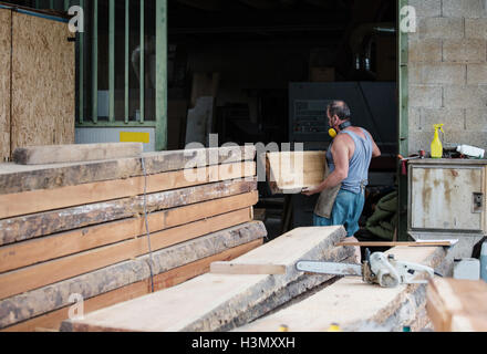 Carpenter il lavoro in officina Foto Stock