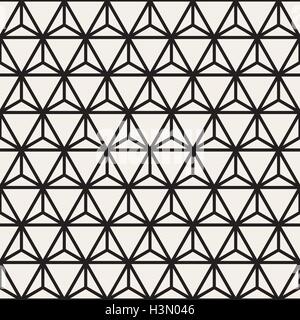 Vector Seamless in bianco e nero forme arrotondate motivo floreale Illustrazione Vettoriale