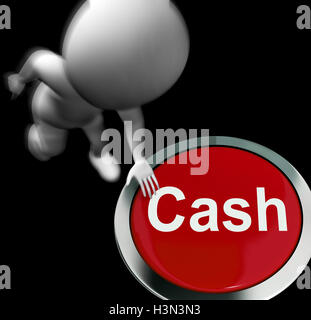 Premuto in contanti significa Denaro e finanze ricchezza Foto Stock