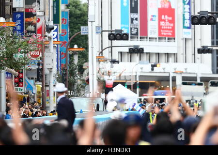 Atsushi Yamamoto, 10 Ottobre 2016 : la dimostrazione dal giapponese atleti di alto livello sono state detenute per promuovere Tokyo 2020 Giochi Olimpici e Paraolimpici a Shibuya di Tokyo, Giappone. © AFLO SPORT/Alamy Live News Foto Stock