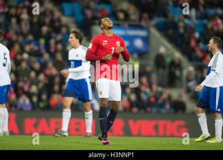 Oslo, Norvegia. Undicesimo oct, 2016. Norvegia, Oslo, il 11 ottobre 2016. Joshua King (7) di Norvegia visto durante la Coppa del Mondo il qualificatore tra la Norvegia e la Repubblica di San Marino presso Ullevaal Stadion. Credito: Jan-Erik Eriksen/Alamy Live News Foto Stock