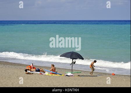 Sicilia (Italia), la spiaggia di Capo d'ORLANDO (Messina) Foto Stock