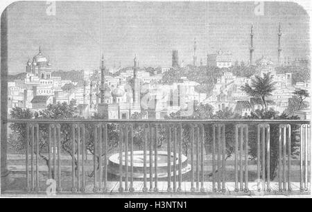 INDIA Lucknow, balcone del Residency 1858. Tempi illustrato Foto Stock