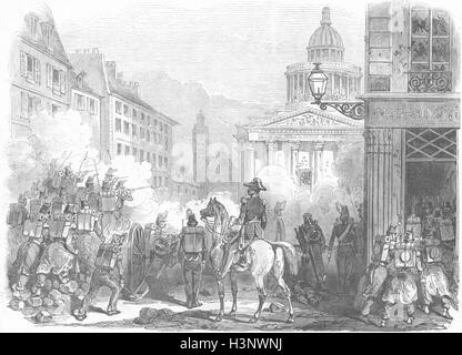 PARIS L'attacco sul Pantheon 1848. Illustrated London News Foto Stock