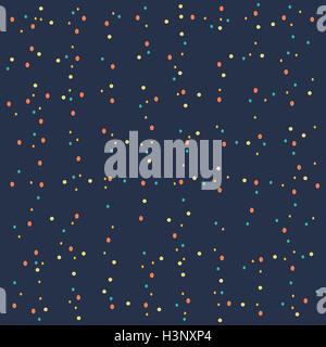 Modello senza cuciture con multicolore piccoli cerchi scuri su sfondo astratto. Ripetendo lo sfondo astratto con puntini caotica. Illustrazione Vettoriale