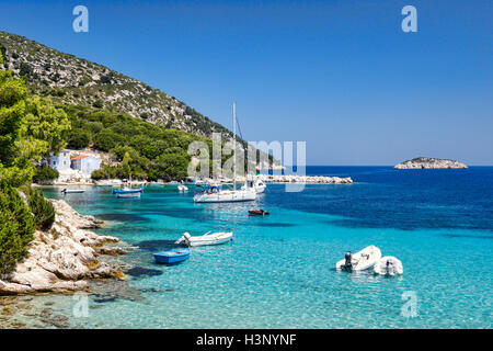 Il porto di Porto Atheras sull'isola di Cefalonia, Grecia Foto Stock