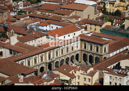 Vista della città dalla Cattedrale di Santa Maria del Fiore (Cattedrale di Santa Maria del Fiore di Firenze (Italia). Foto Stock