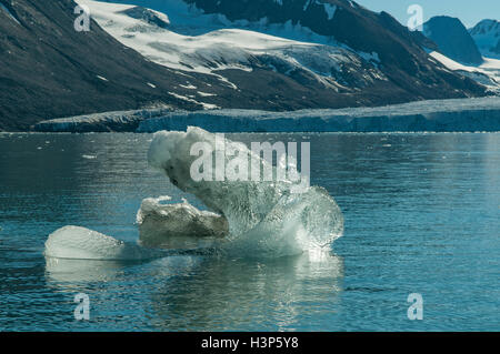 La formazione di ghiaccio in Samarinbreen, Svalbard, Norvegia Foto Stock