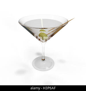 Coppetta Martini con Martini 3D render isolato su bianco Foto Stock