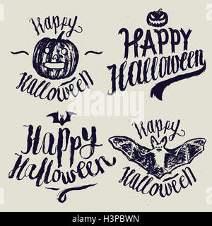 La calligrafia di halloween segno. vettore set. Foto Stock