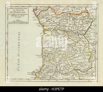 "Partie Septentrionale du royaume de Portugal'. VAUGONDY. Beira Douro 1749 mappa Foto Stock