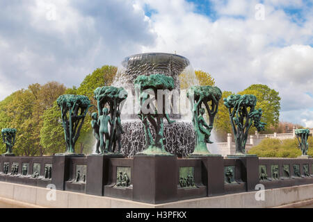 Sculture di Oslo al Parco Vigeland, Norvegia Foto Stock