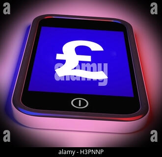 Il segno del cancelletto sul Mobile mostra British denaro GBP Foto Stock