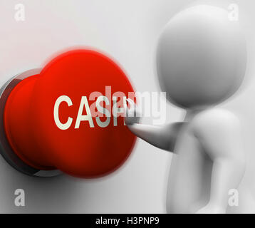 Cash premuto mostra denaro guadagnare e spendere Foto Stock