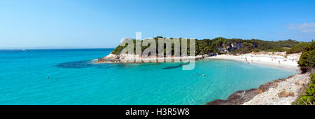Panoramica di Petit Sperone beach, Bonifacio, Corsica, Francia Foto Stock