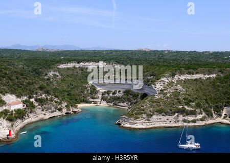 Francia, Corse du Sud, Bonifacio, Arinella beach Foto Stock