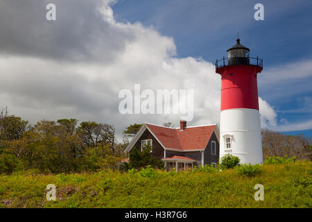 Luce Nauset faro in Eastham, Cape Cod, Maine, New England, STATI UNITI D'AMERICA Foto Stock