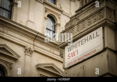 Whitehall SW1 strada segno. Foto Stock
