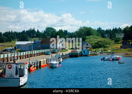 Wharf a poco Tancook Isola, Nova Scotia, Canada Foto Stock