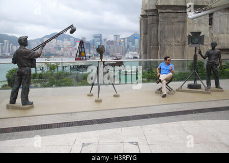 Kowloons iconico Avenue of Stars in Isola di Hong Kong. Cina e Asia Foto Stock