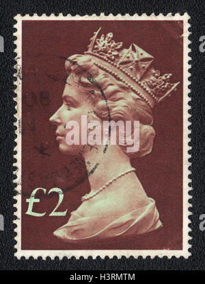 Un francobollo stampato in Gran Bretagna, mostra ritratto della regina Elisabetta 2nd, 1980 Foto Stock