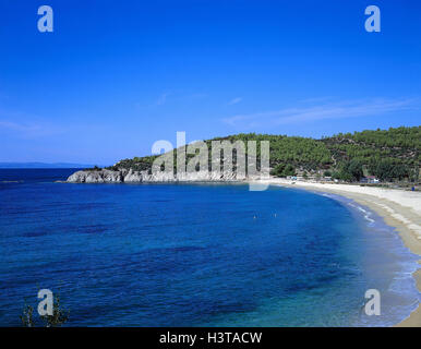 Grecia CALCIDICA, Sithonia, Toroni, costa, Europa, Macedonia, penisola, Chalkidike, paesaggi costieri, bile costa, spiaggia, meta di vacanza, turismo, natura, estate Foto Stock