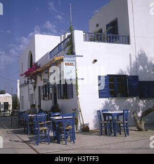 GR " isola Cicladi Folegandros, Chora, ristorante, fuori, il Mare Egeo Foto Stock