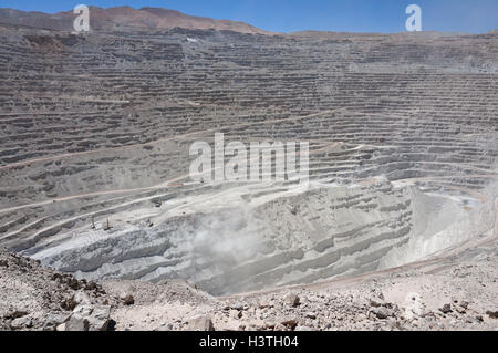 Chuquicamata, la seconda più grande fossa aperta miniera di rame nel mondo, Atacama, Cile Foto Stock