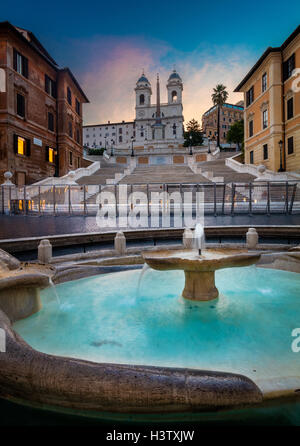 La Scalinata di piazza di Spagna sono una serie di passi in Roma, Italia Foto Stock