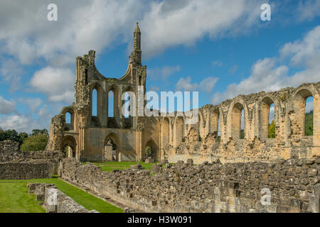 Rovine di Bylands Abbey, Coxwold, nello Yorkshire, Inghilterra Foto Stock