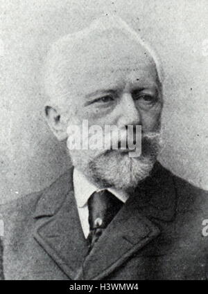 Ritratto di Pyotr Ilyich Tchaikovsky (1840-1893) un compositore russo del tardo periodo romantico. Datata del XIX secolo Foto Stock