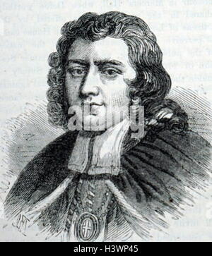 Ritratto inciso di Gilbert Burnett (1643-1715) un filosofo scozzese e storico, e il Vescovo di Salisbury. Datata xviii secolo Foto Stock