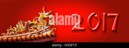 2017 anno nuovo cinese con un drago, Asiatica 2017 Anno nuovo header Foto Stock